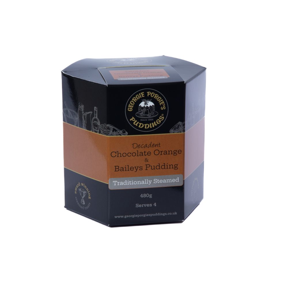 Decadent Chocolate Orange & Baileys Pudding - Gift boxed 1 x 480g (no muslin cloth)